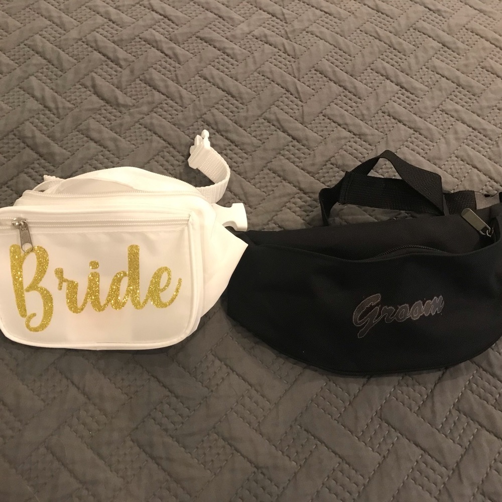 Bride and groom fanny packs